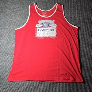 Mens Size 3XL Red Budwiser Tank Top